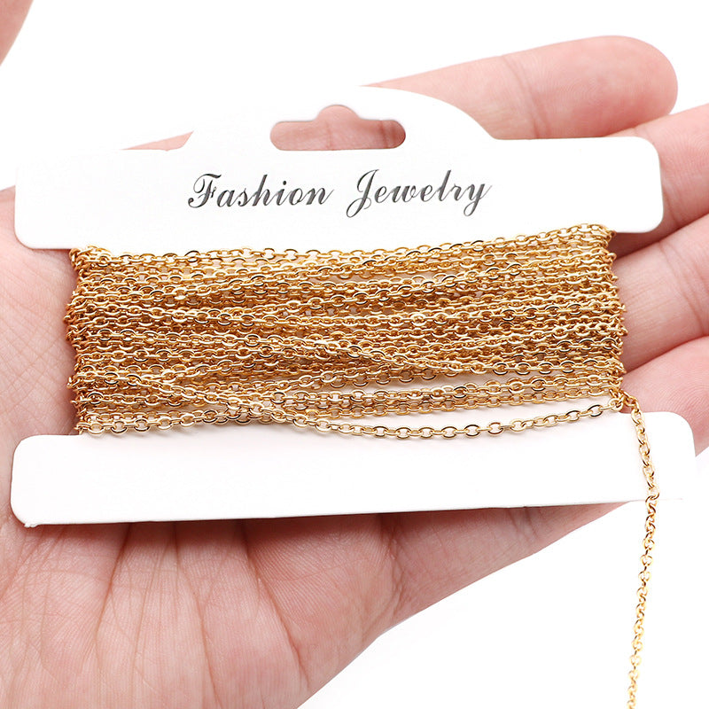 CH05 Flat O Shape Chain For DIY Necklace Bracelet 5 Meter Per Bag