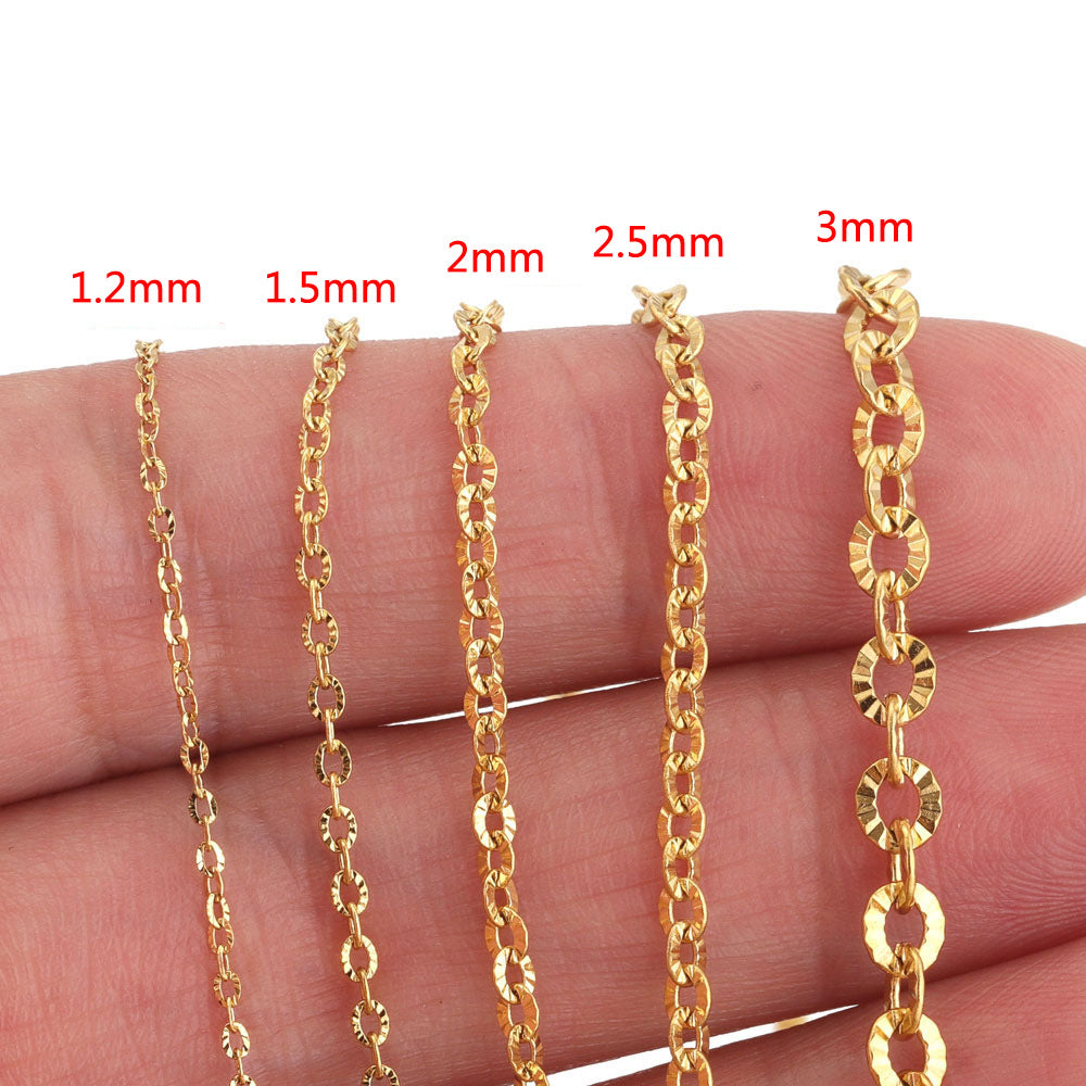 CH03 Sunflower Flat O Shape Chains For DIY Necklace Bracelet 5 Meters Per bag