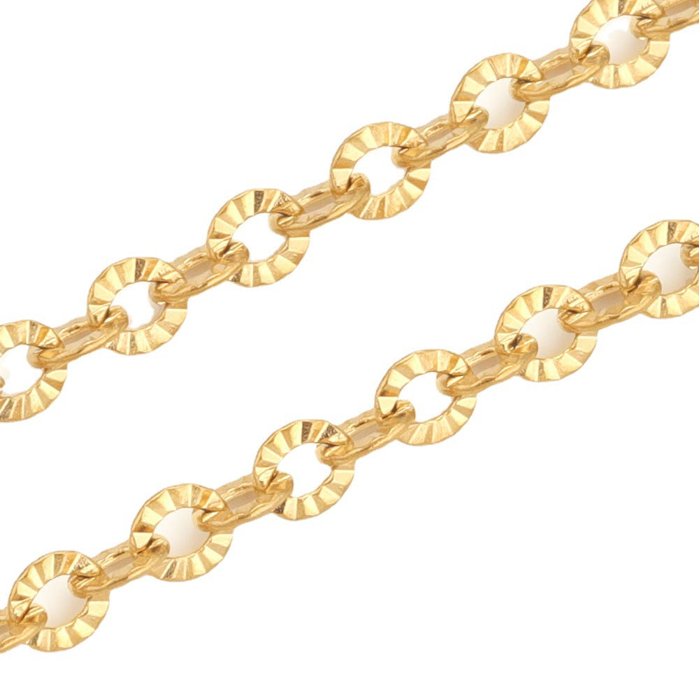 CH03 Sunflower Flat O Shape Chains For DIY Necklace Bracelet 5 Meters Per bag