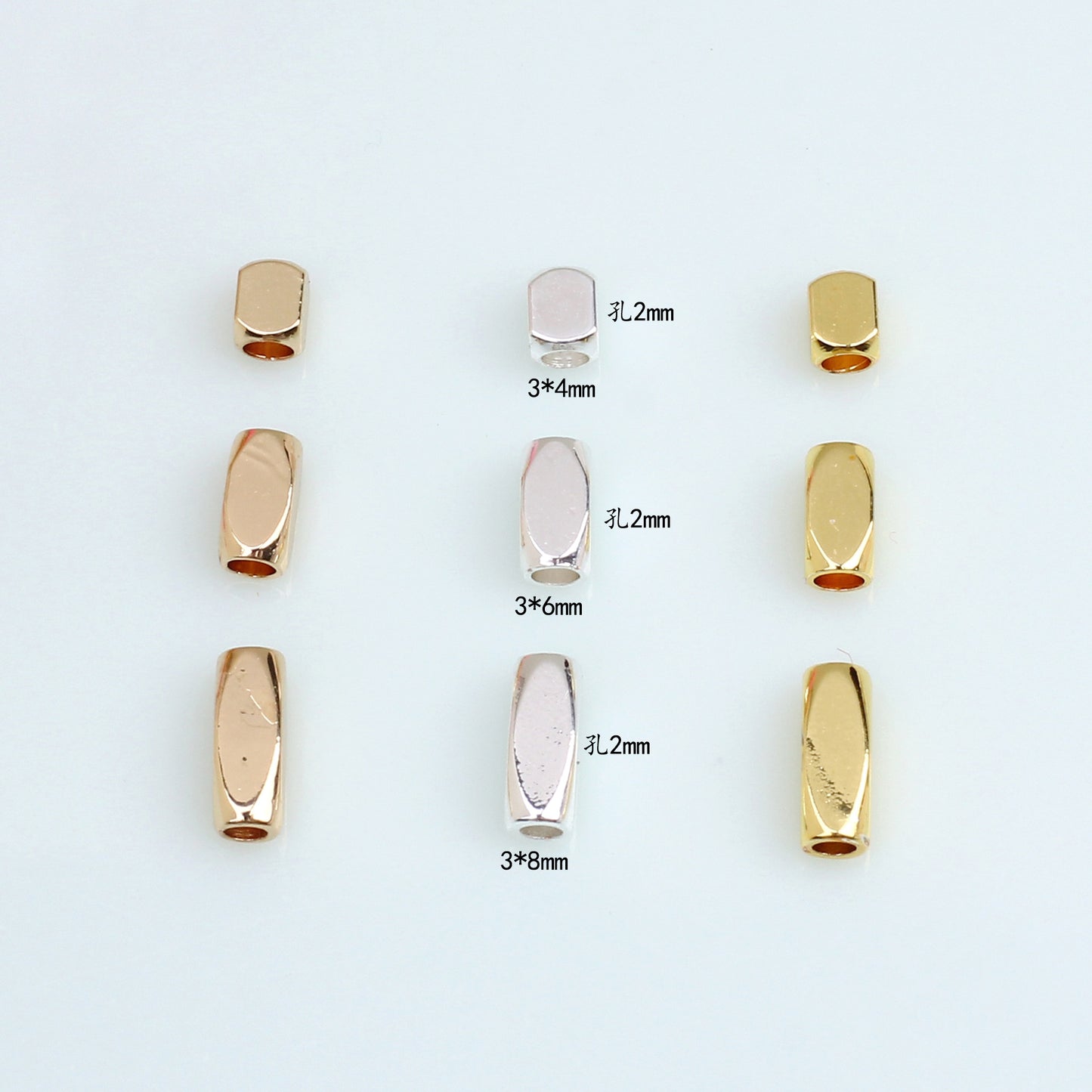 SPC19 Cuboid Spacer Beads for DIY Bracelet Necklace Accessories