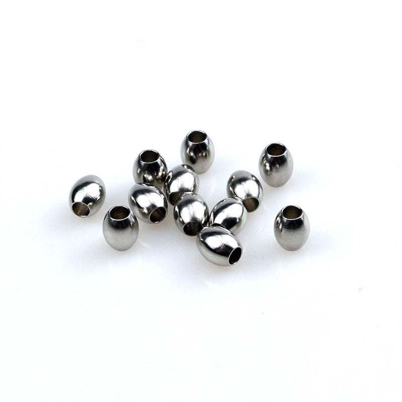 SPC65 Stainless Steel Oval Big Hole Spacer Charms Beads for DIY Bracelet