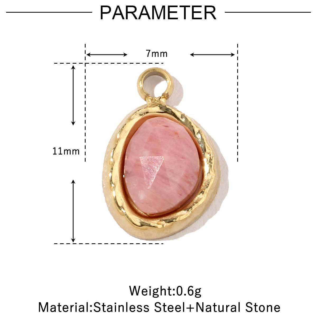 PD01 Pendents Natural Crystal Pendant with Hook Stainless Steel DIY Pendant