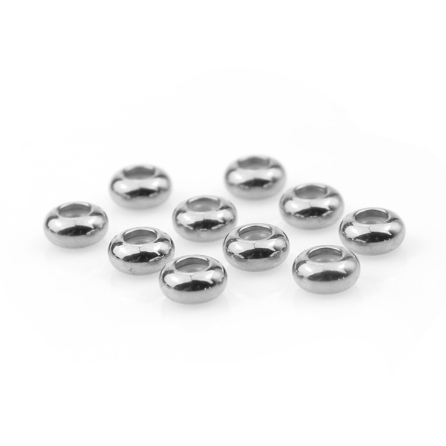 CB06 Stainless Steel Silicone Stopper Beads Chain Stopper Beads for DIY Bracelet Jewelry Making