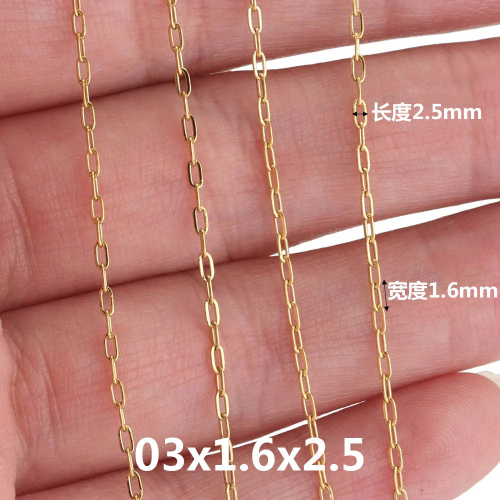 CH04 Flat O Shape Chain Long Cross Chains for DIY Bracelet Necklace 5 Meter Per Bag