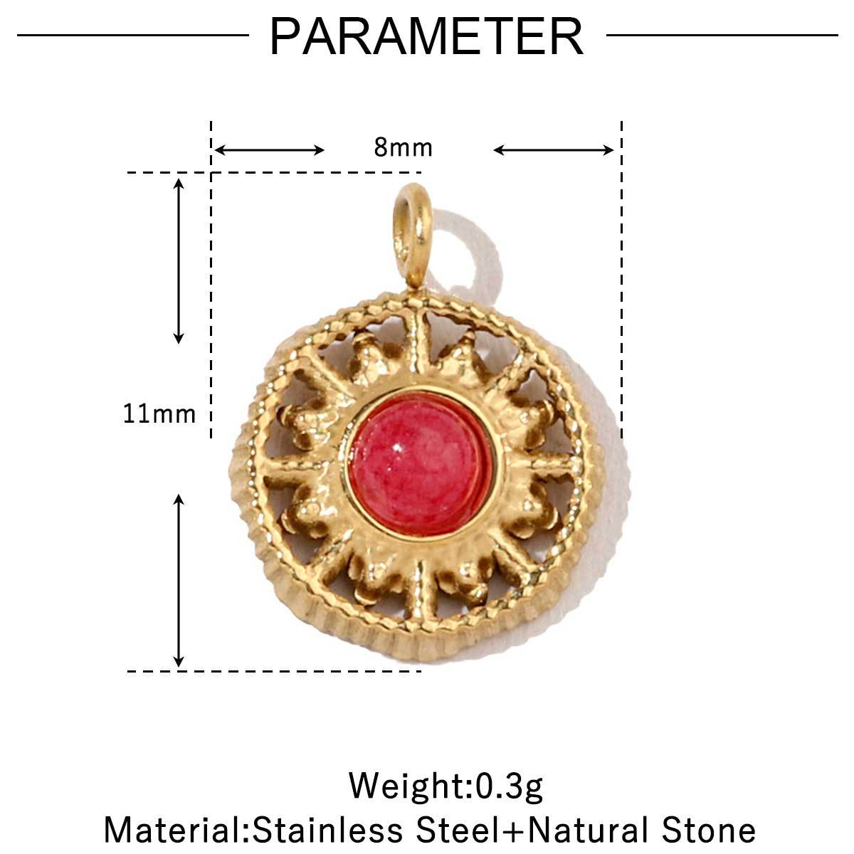 PD01 Pendents Natural Crystal Pendant with Hook Stainless Steel DIY Pendant