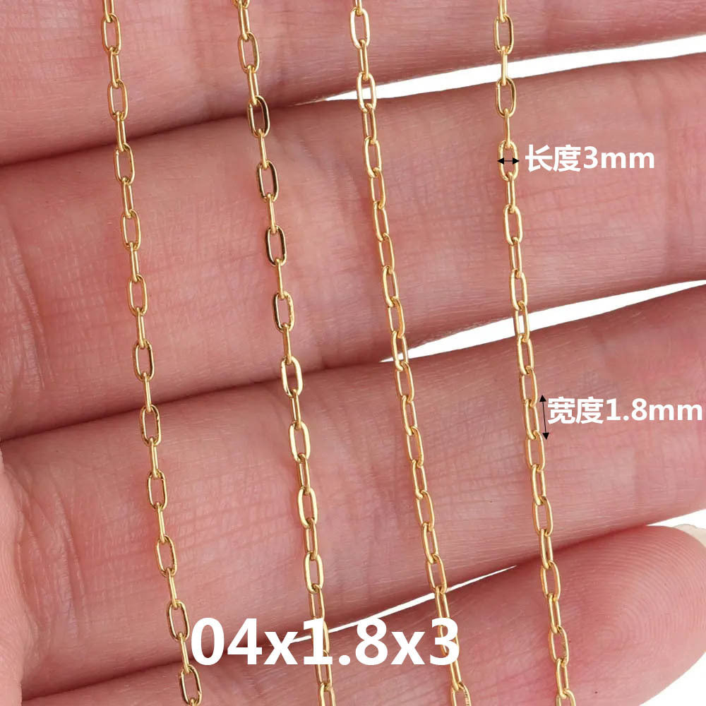 CH04 Flat O Shape Chain Long Cross Chains for DIY Bracelet Necklace 5 Meter Per Bag