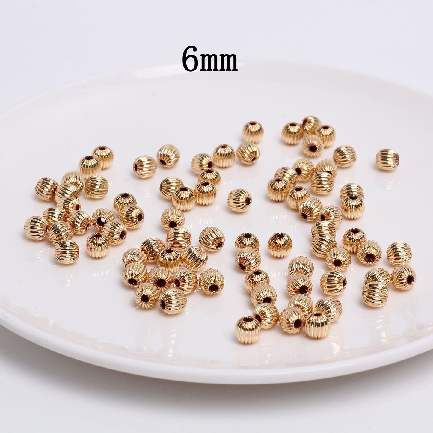 SPC07 Spacer Beads Pumpkin Shape Twisted Beads for DIY Bracelets Necklace Jewelry Accessories