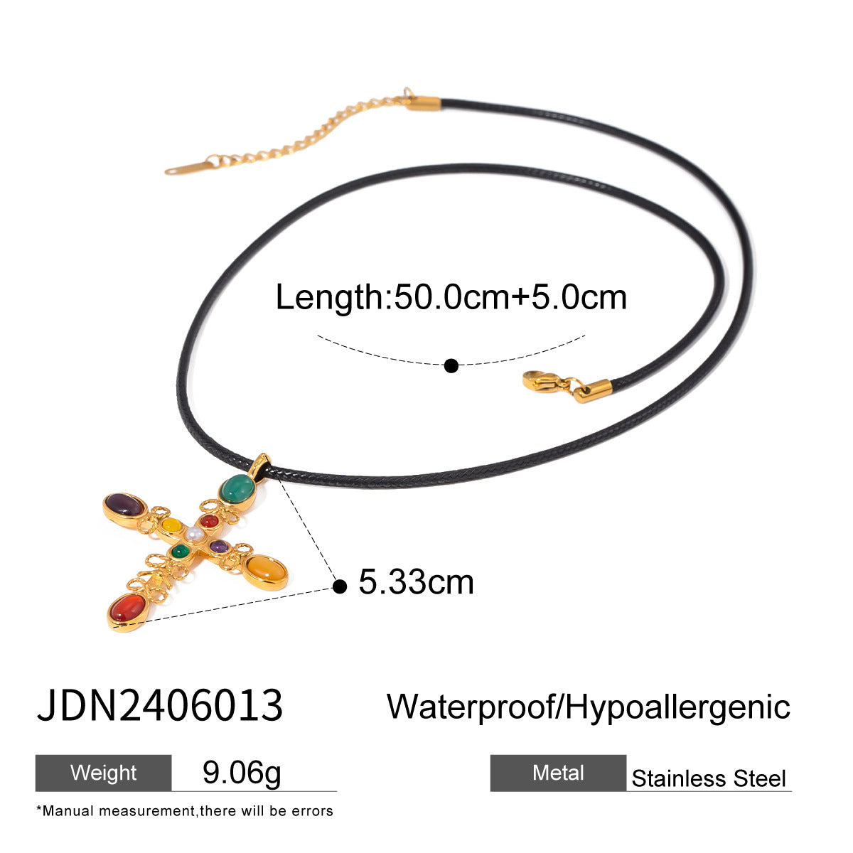 JDN2406013 Stainless Steel Pendant Necklace Cross Necklace Starfish Necklace Waterproof Chain No Tarnish