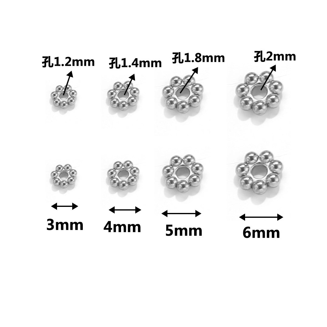 SPC56 Stainless Steel Snowflake Shaped Spacer Flower Cap for Beads DIY