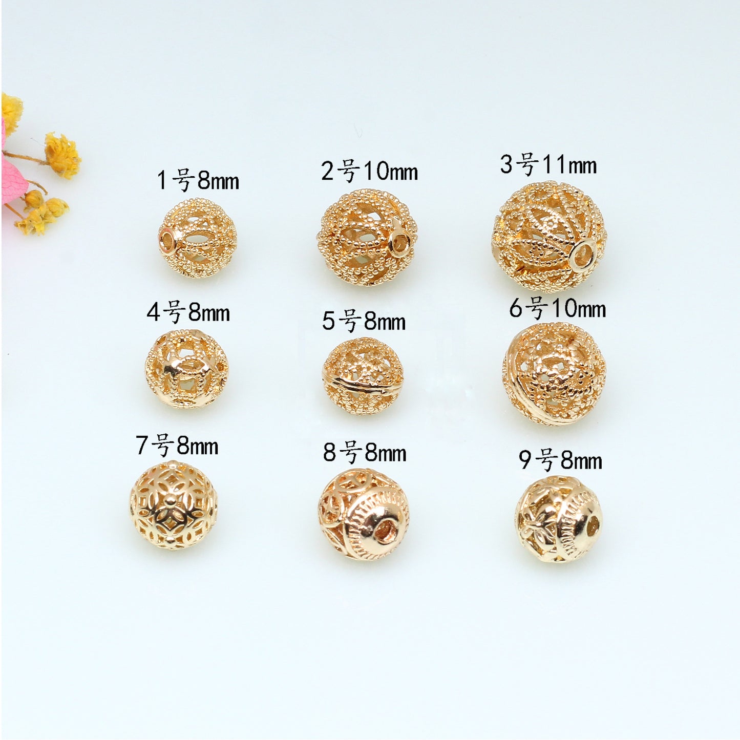 SPC02 Spacer Beads for Bracelet and Necklace Small DIY Beads no TurnishSpacer Beads Hollow-carved Beads DIY Jewelry Bracelets Necklace Accessories