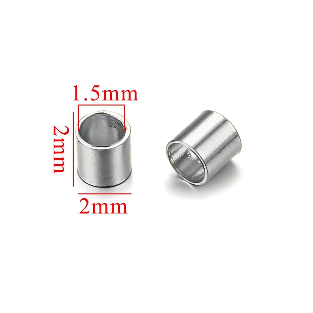 CB02 Crimp Beads Stopper Beads Stainless Steel for DIY Bracelet Necklace Accessories