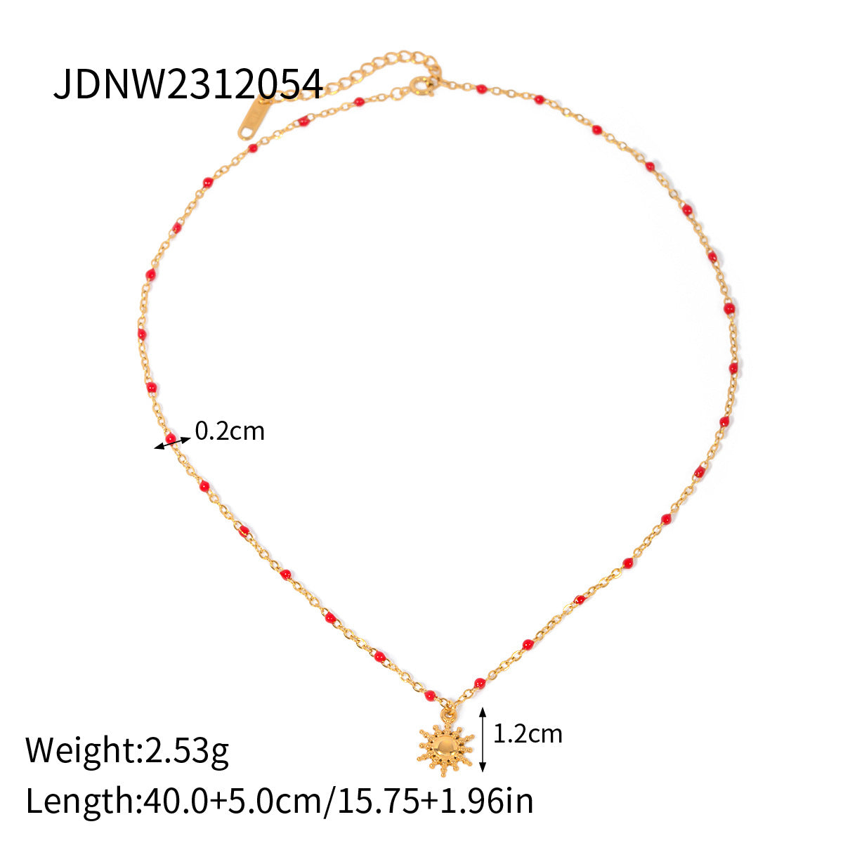 JDN2409026 Natural Crystal Stainless Steel Necklace Red Agate Necklace Heart Pendant Waterproof Chain Necklace