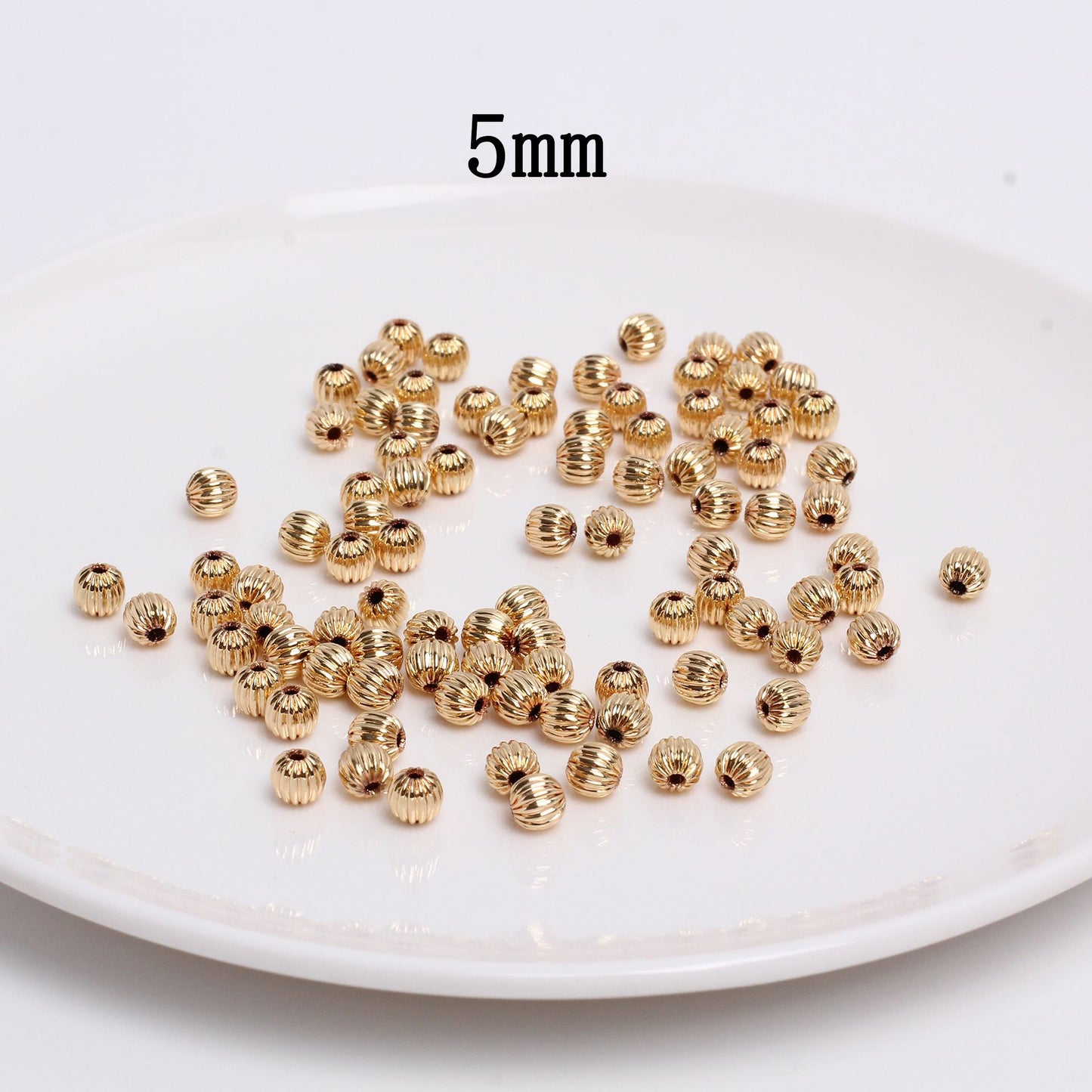 SPC07 Spacer Beads Pumpkin Shape Twisted Beads for DIY Bracelets Necklace Jewelry Accessories