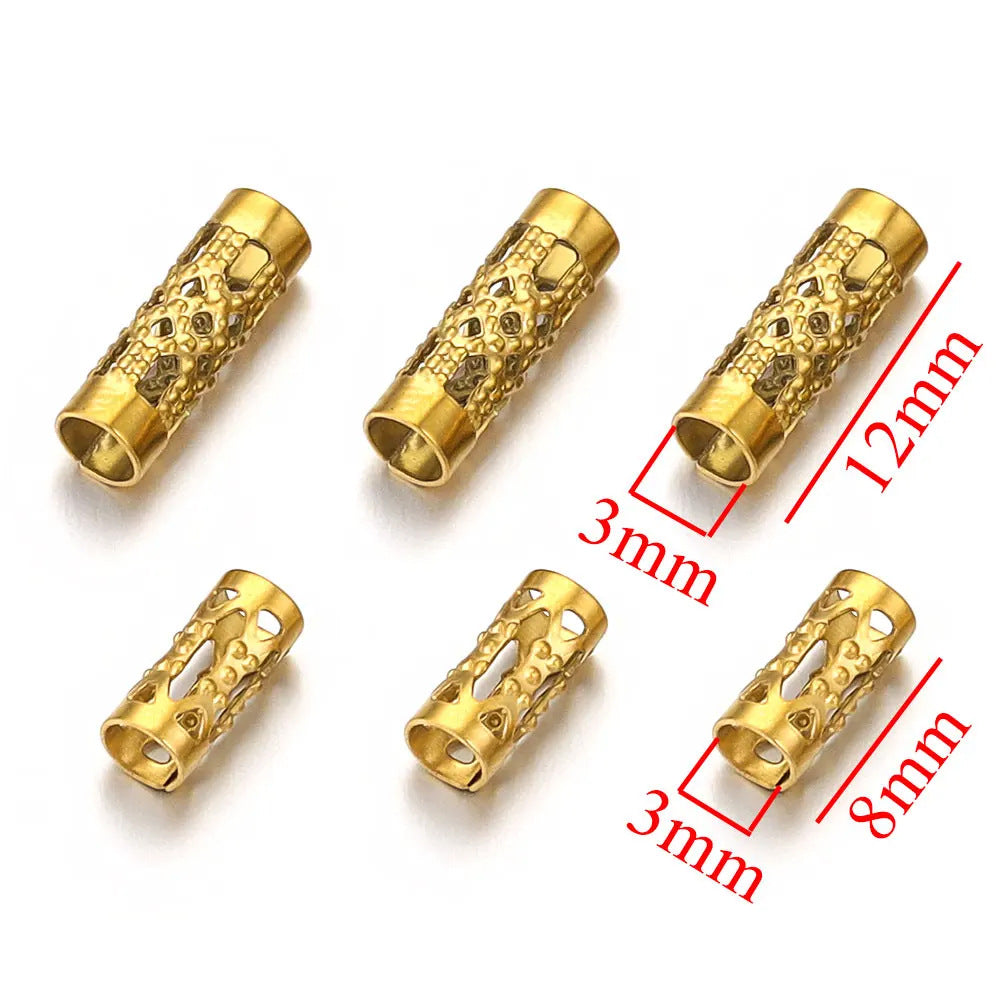 SPC57 Long Tube Shape Stainless Steel 3mm Spacer Hole for Beads Jewelry DIY