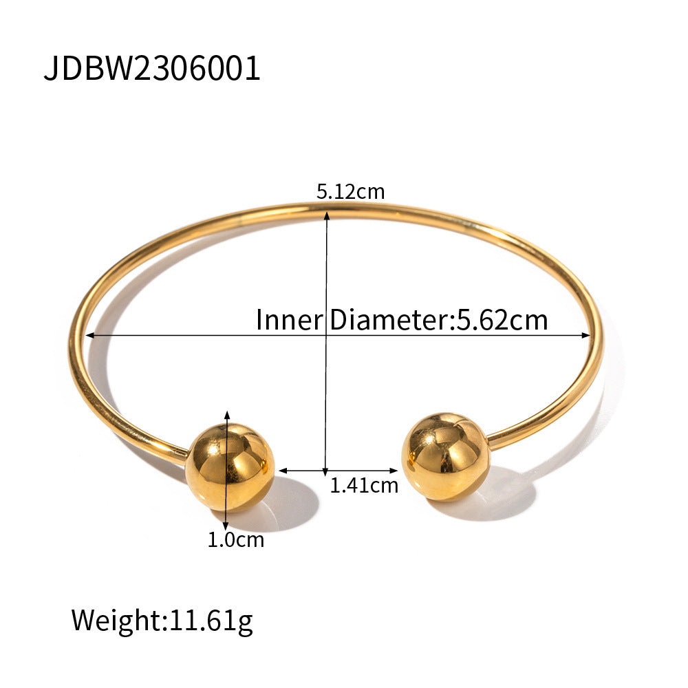 JDBW2306001 Stainless Steel Bangle Beaded Bracelet for Women