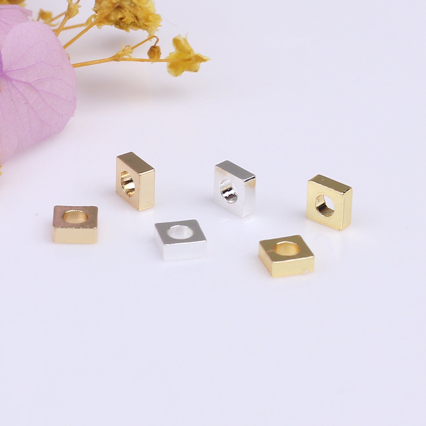 SPC16 Square Spacer Beads for DIY Making Jewelry Making Bracelet Necklace Accessries