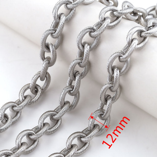 CH09 One Meter White Golden Color Stainless Steel Chain for Necklace DIY 1 meter per bag