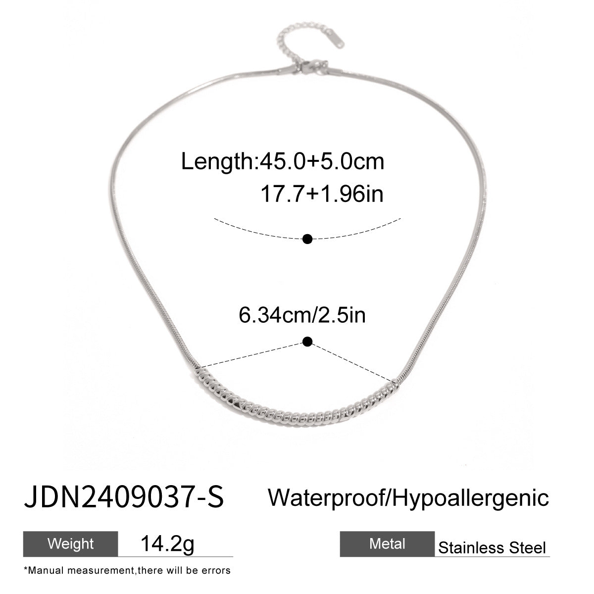 JDN2409037 Stainless Steel Snake Bone Chain Necklace for Women