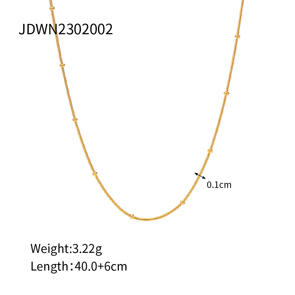 JDWN2302002 Beaded Chain Necklace Stainless Steel no Tarnish Chain Necklace for Women