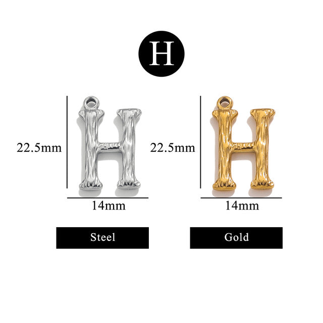 PD11 26 Letters Pendant Stainless Steel Pendant Waterproof No Tarnish Golden Color Pendant