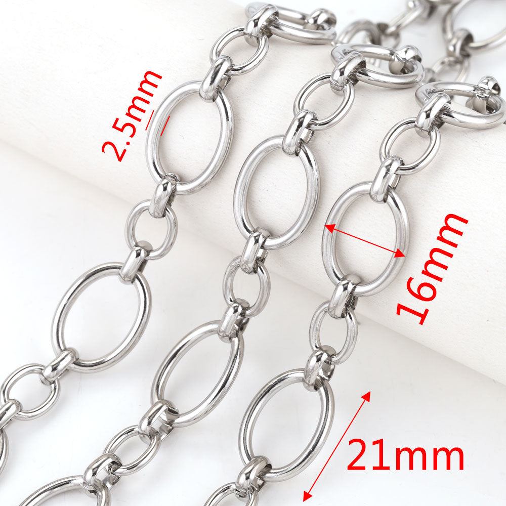 CH09 One Meter White Golden Color Stainless Steel Chain for Necklace DIY 1 meter per bag