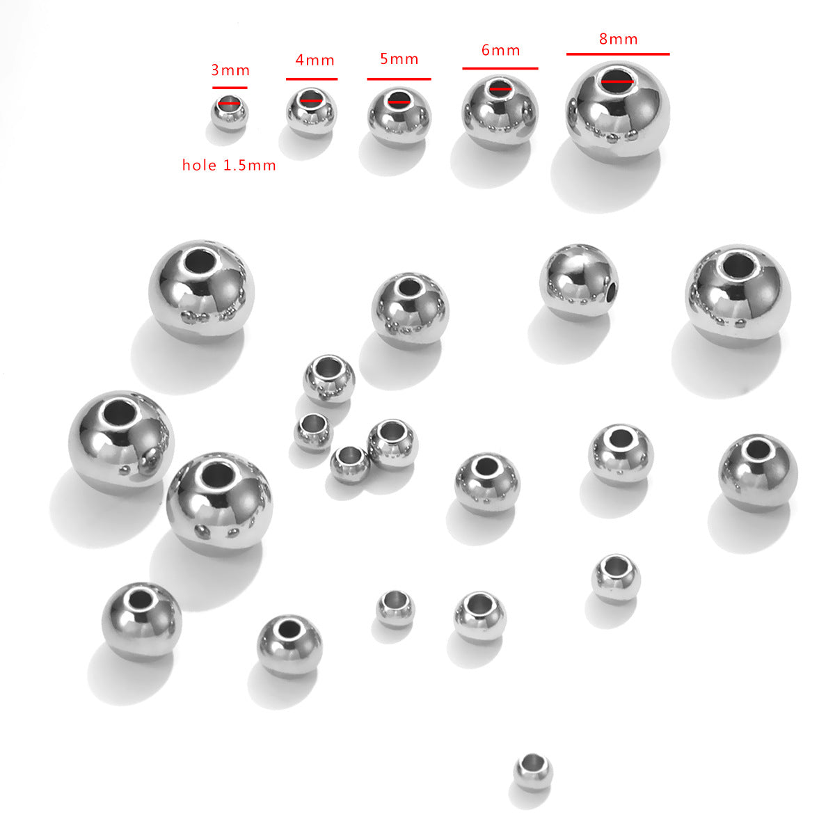 SPC59 Stainless Steel Black Color Spacer Beads DIY Accessories