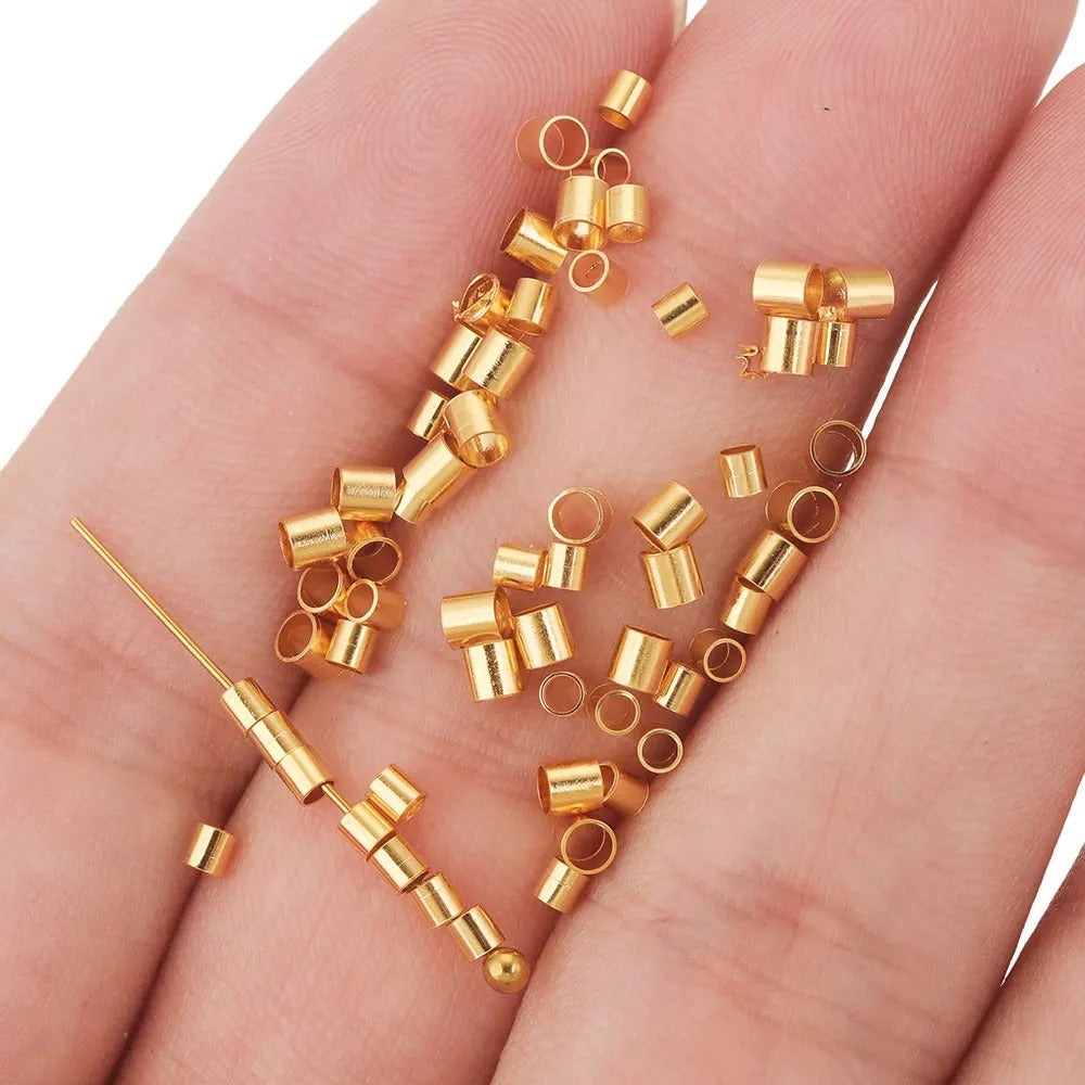 CB02 Crimp Beads Stopper Beads Stainless Steel for DIY Bracelet Necklace Accessories