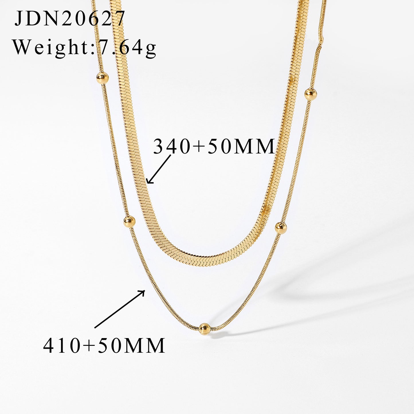 JDN20627 Chain Necklace Double Layer Stainless Steel Necklace for Women