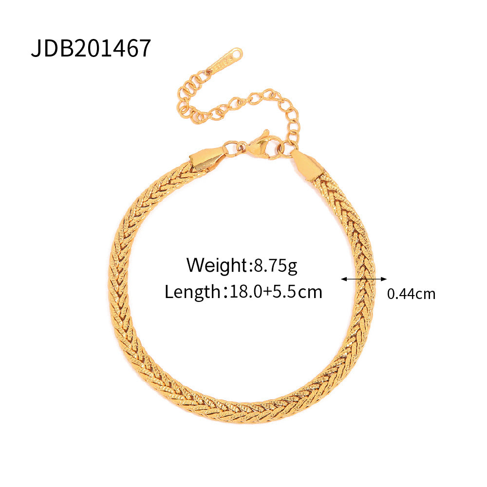 JDB201051 Vintage Style Stainless Steel Cuban Link Bracelet for Women