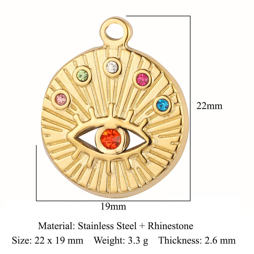 PD04 Evil Eyes Stainless Steel Pendants for DIY Charms Bracelets Necklace