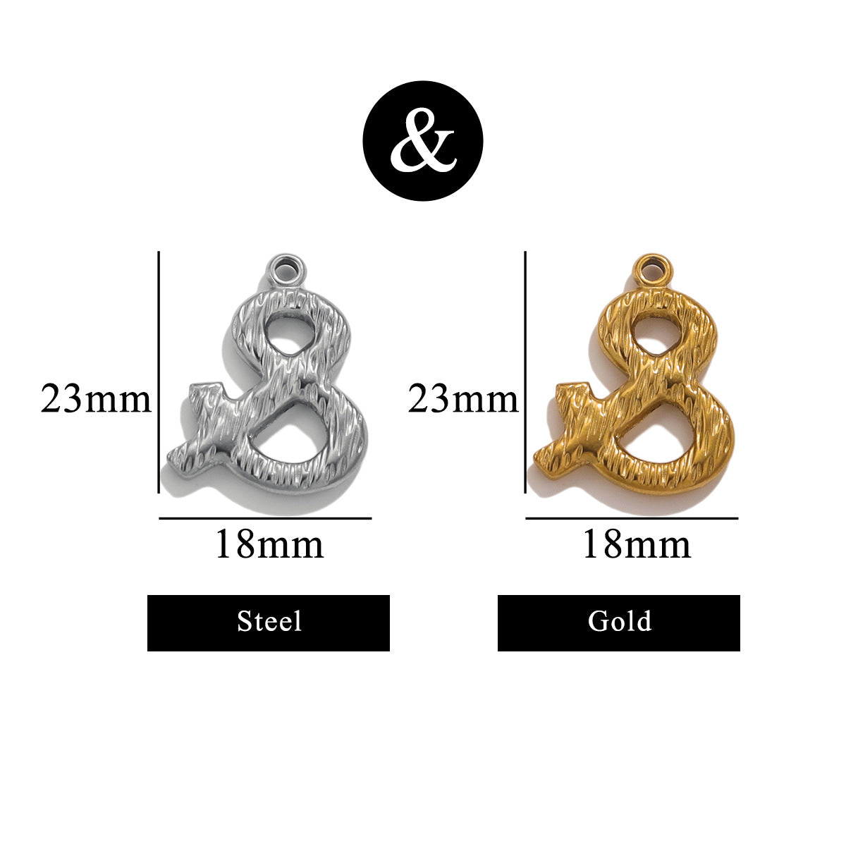 PD11 26 Letters Pendant Stainless Steel Pendant Waterproof No Tarnish Golden Color Pendant