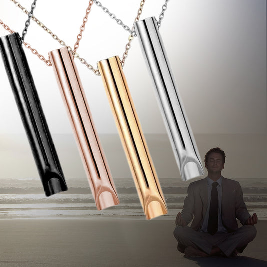 NE99 Whistles Necklace for Meditation Stainless Steel 4 Colors Necklace Unisex