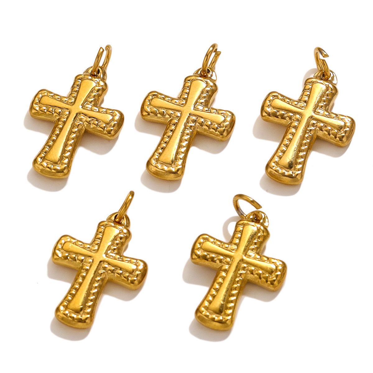 PD13 Stainless Steel Cross Pendant with hook Waterproof 18K Golden Color Pendant