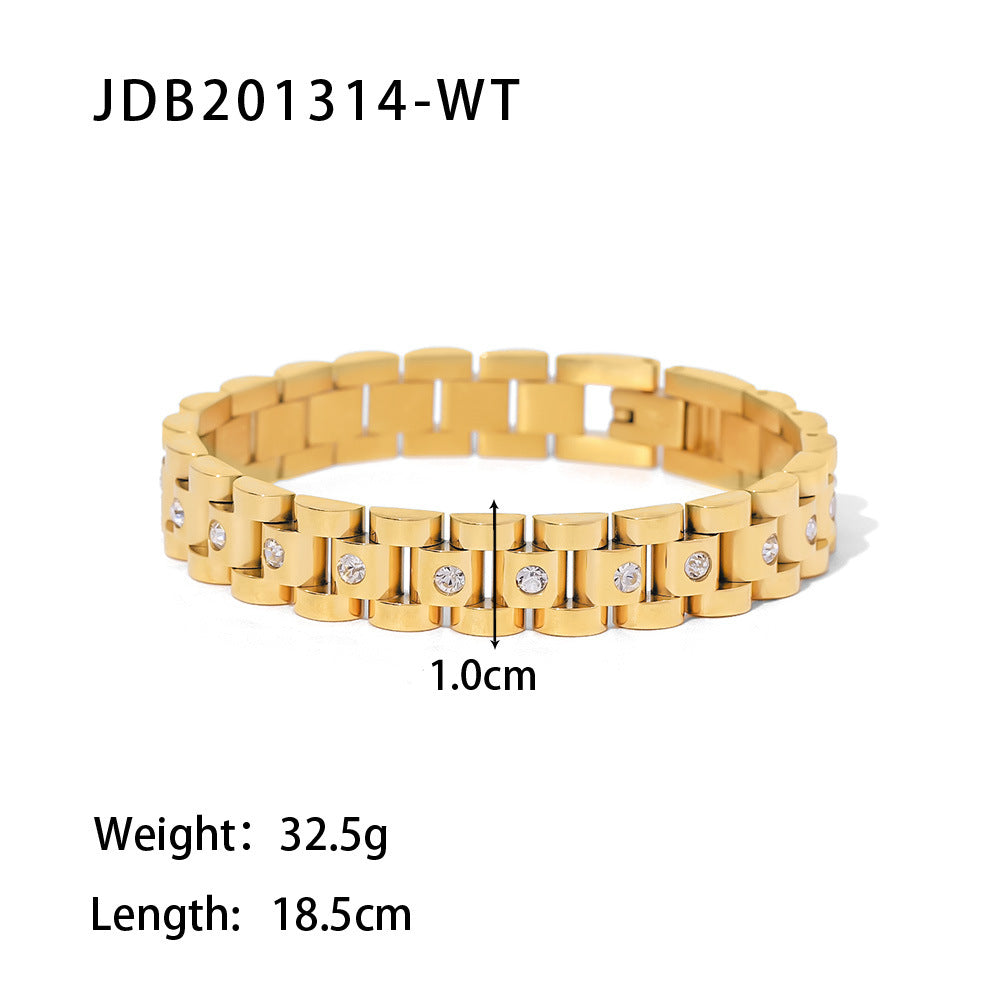 JDB201290 Stainless Steel Bracelet Bangles Cuban Chain Paper Clip Chain Bracelets