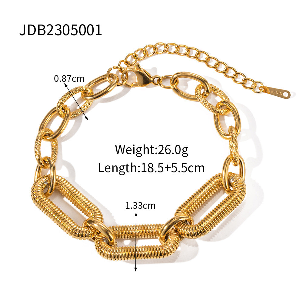 JDB201051 Vintage Style Stainless Steel Cuban Link Bracelet for Women