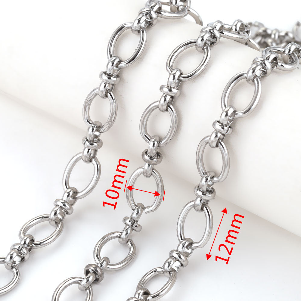 CH09 One Meter White Golden Color Stainless Steel Chain for Necklace DIY 1 meter per bag