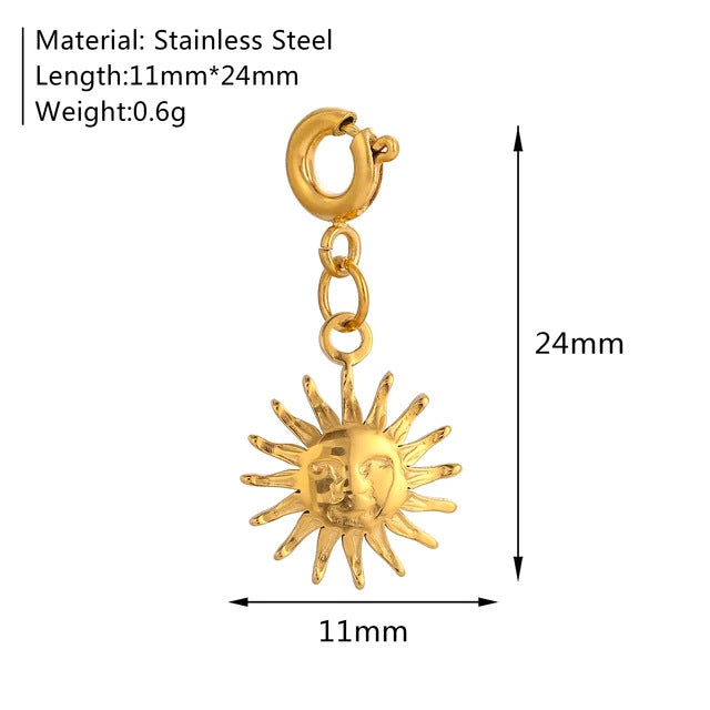 PD06 Stainless Steel Pendants Sunflower Star Turtle Ladybug Starfish FIsh Tail Pendants