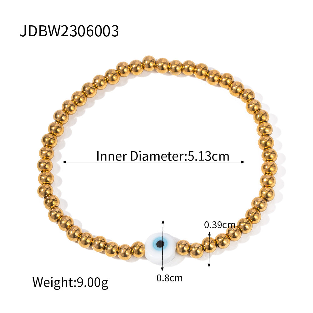 JDB2407018 Stainless Steel Beaded Bracelet Metal Chain With Letters