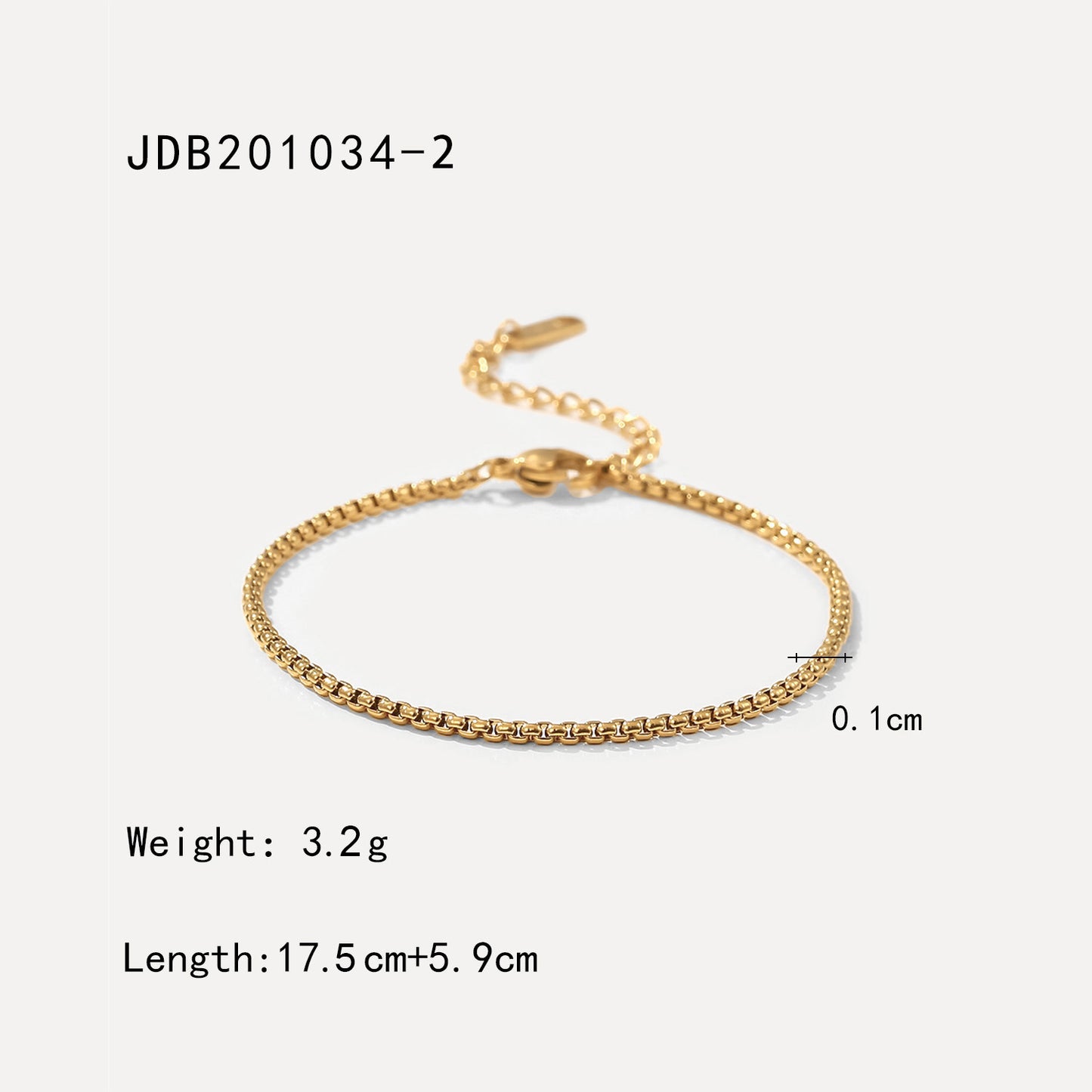 JDB2 Bracelet Stainless Steel Bracelet no Tarnish Waterproof Chain Bracelet for Women