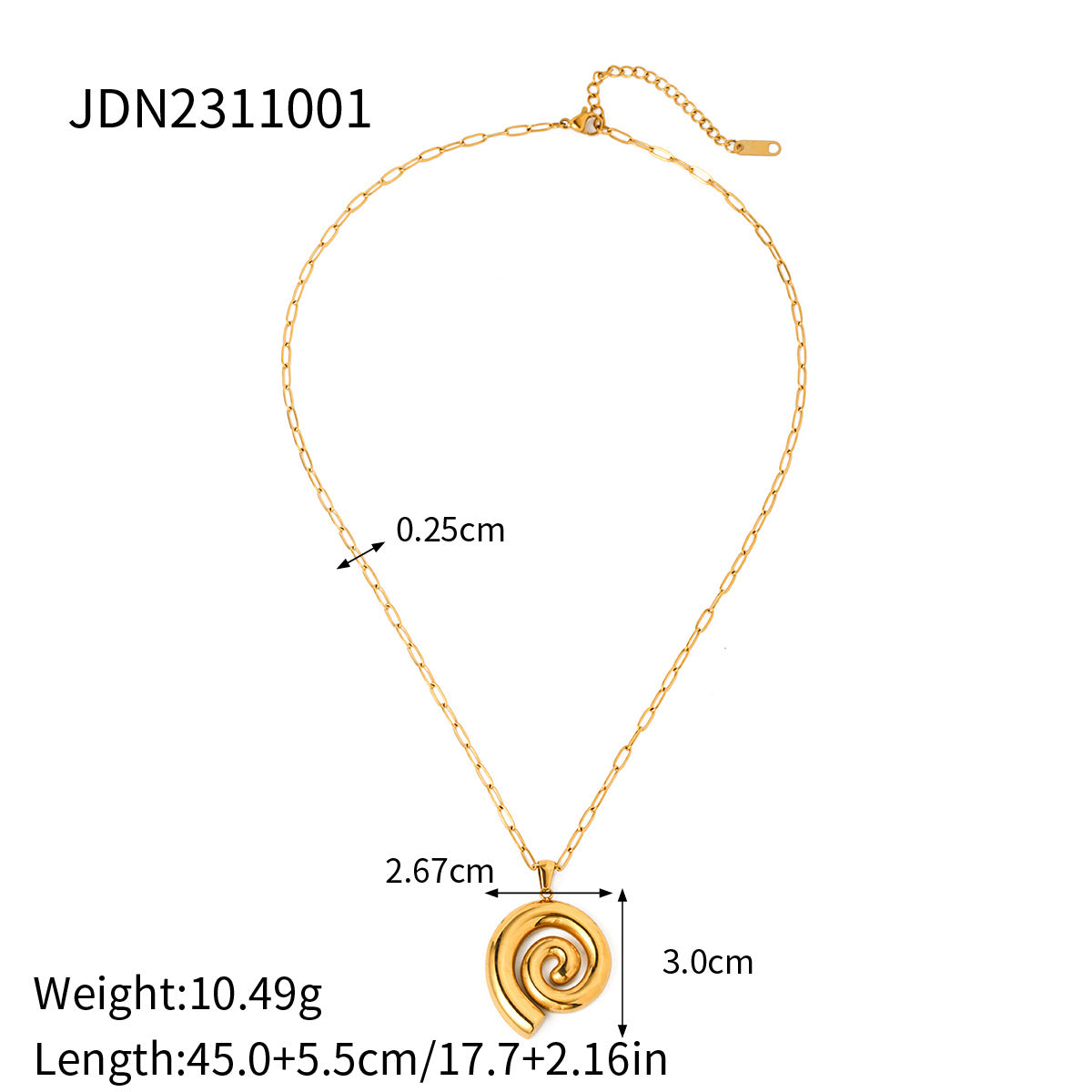 JDN2311001 Stainless Steel Necklace with Pendant Waterproof Chain No Tarnish Chain