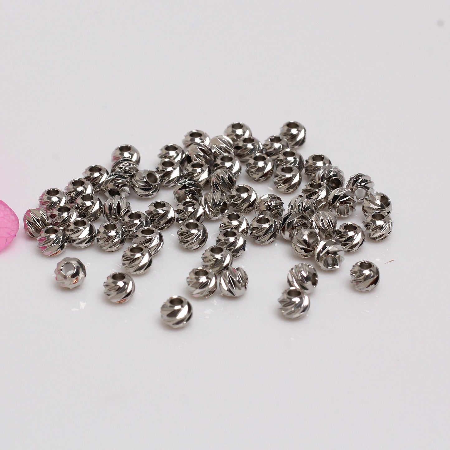 SPC06 Twisted Facets Spacer Beads Charms Beads for DIY Bracelets Necklace Jewelry Accessories