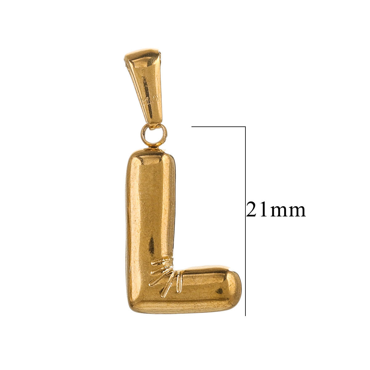 PD12 Puff Letter Pendant with Hook Stainless Steel No Tarnish Waterproof Golden Color Pendant