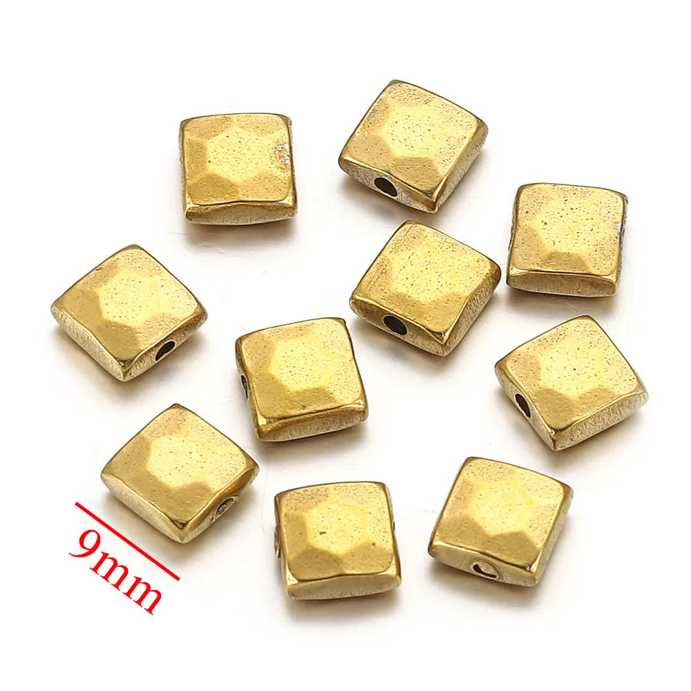 SPC39 Spacer Beads Stainless Steel Charms Beads Square Flat Oval for Bracelet DIY Necklace DIY Accessories