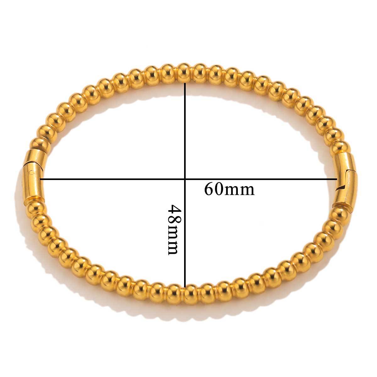 BR02 Bracelet Bamboo Design Bracelet Round Beads Golden Color Bracelet for Women