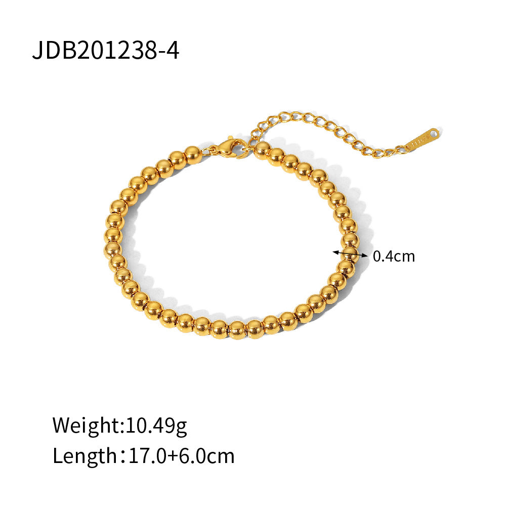 JDBW2306001 Stainless Steel Bangle Beaded Bracelet for Women