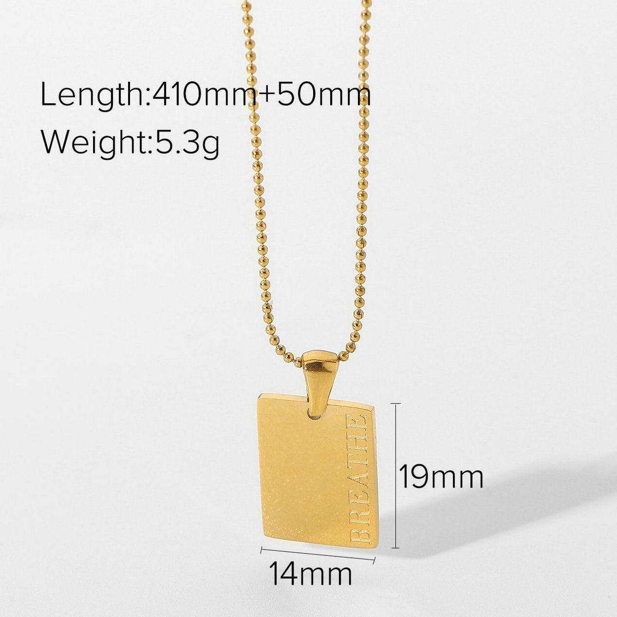 JDN20322-1 18K Golden Color Square Pendent Simple Choker Necklace for Women