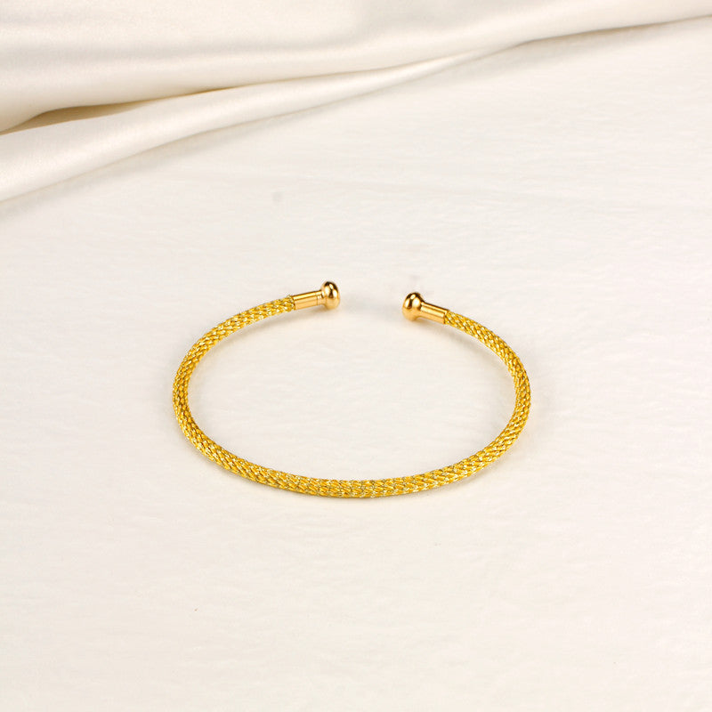 BR99 3mm/18cm Open Braided Bangle Bracelet with Screw Opening String Braid Half Bangle