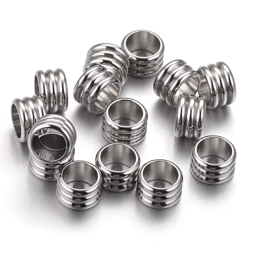 SPC66 Stainless Steel Big Hole Spacer for String Necklace Charms Beads for DIY Jewelry