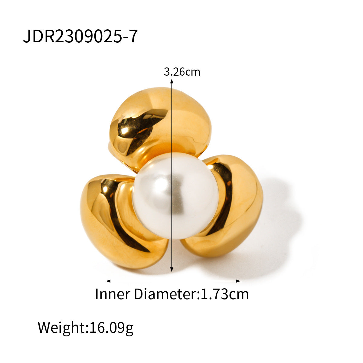 JDRW24 Stainless Steel Flower Shape Rings Adjustable Size Ring