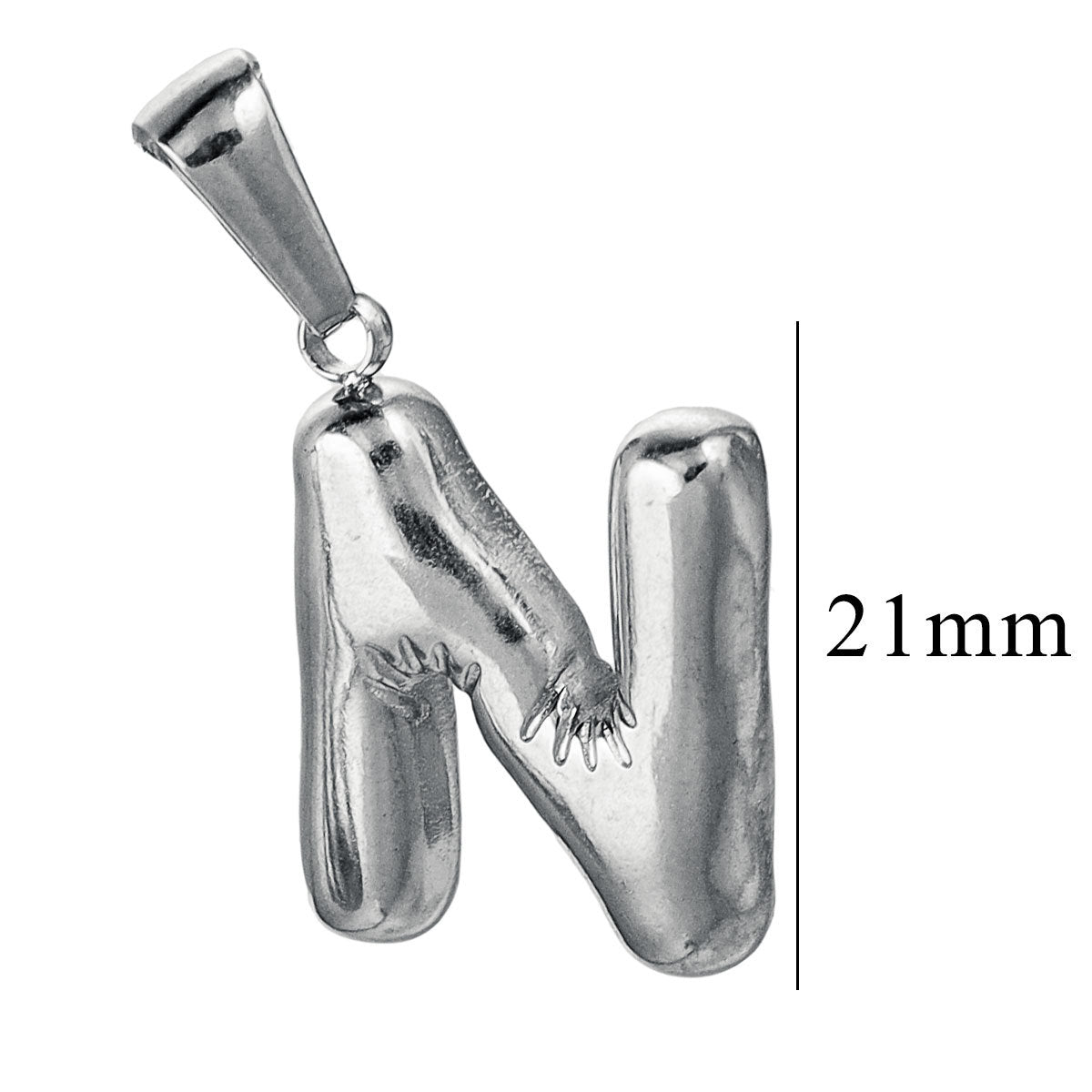 PD12 Puff Letter Pendant with Hook Stainless Steel No Tarnish Waterproof Golden Color Pendant